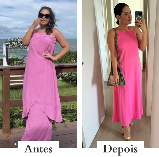 Antes e Depois 01 – cliente e depoimento de consultoria de imagem Amanda Souza