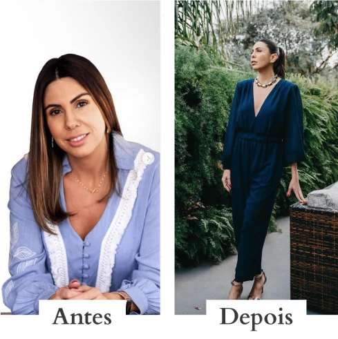 Antes e Depois 02 – cliente e depoimento de consultoria de imagem Amanda Souza