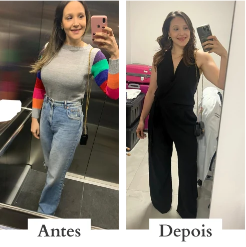 Antes e Depois 04 – cliente e depoimento de consultoria de imagem Amanda Souza